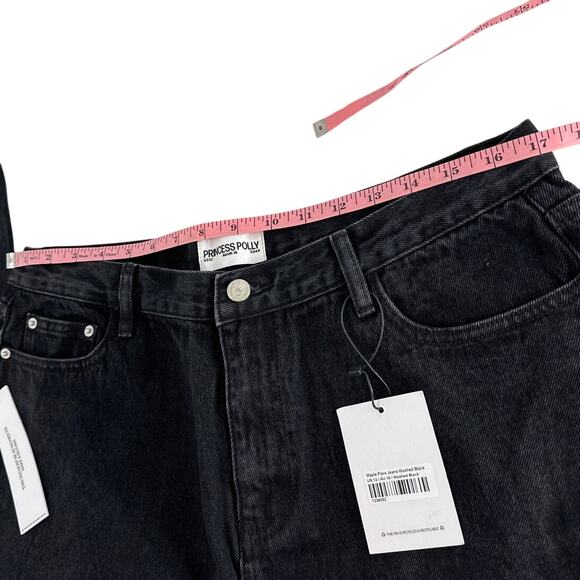 Princess Polly Women's Washed Black Maple Flare Jeans Size 12 - Picture 10 of 12